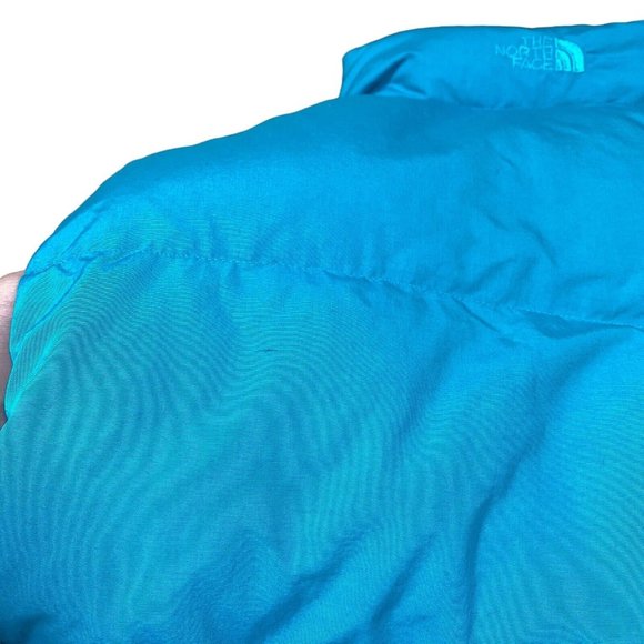 Vintage 90s 80s The North Face Women's M Puffer Teal Vest Nuptse Ski Snowboard - Picture 8 of 10